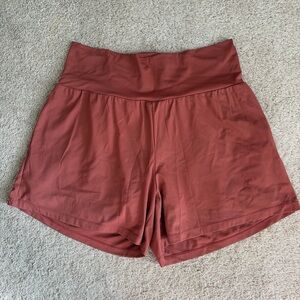 HALARA High-Rise Athletic Shorts in Rust